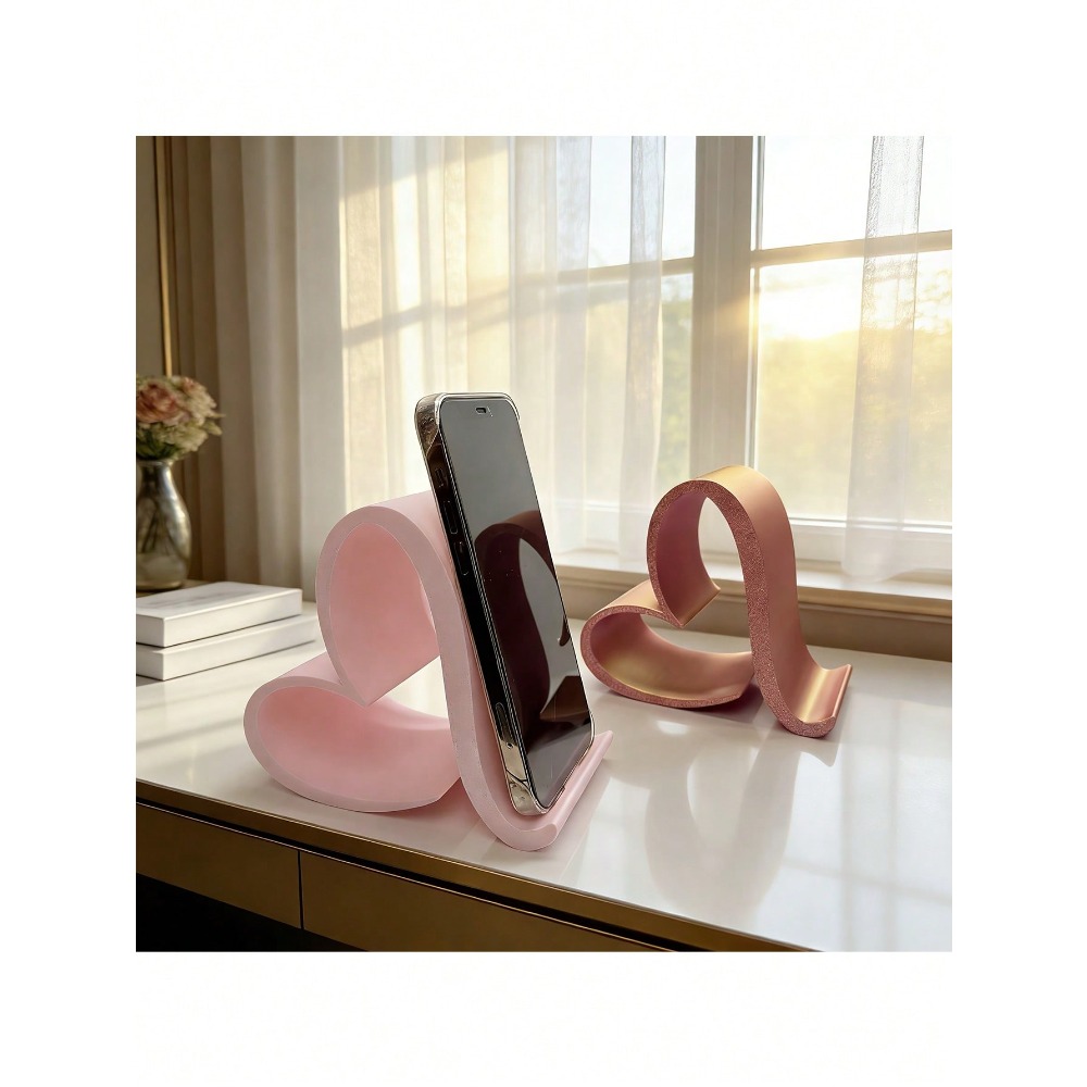 Office Tech Decor - 1pc Heart-Shaped Phone Holder | 3D