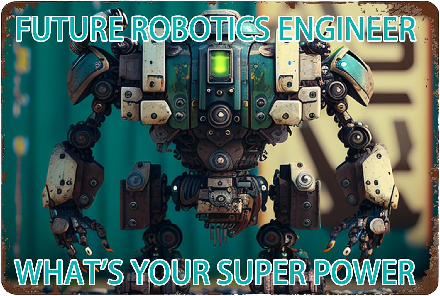 Office Tech Decor - Robotics Engineer Metal Sign - Industrial