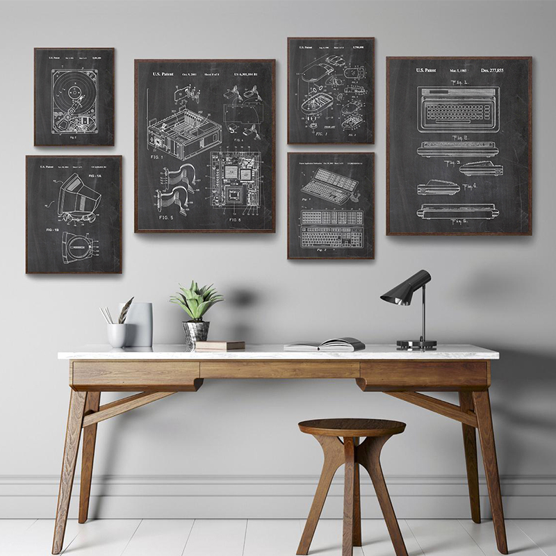 6Pcs Vintage Computer Patent W - مراجعة Office Tech Decor وسعره
