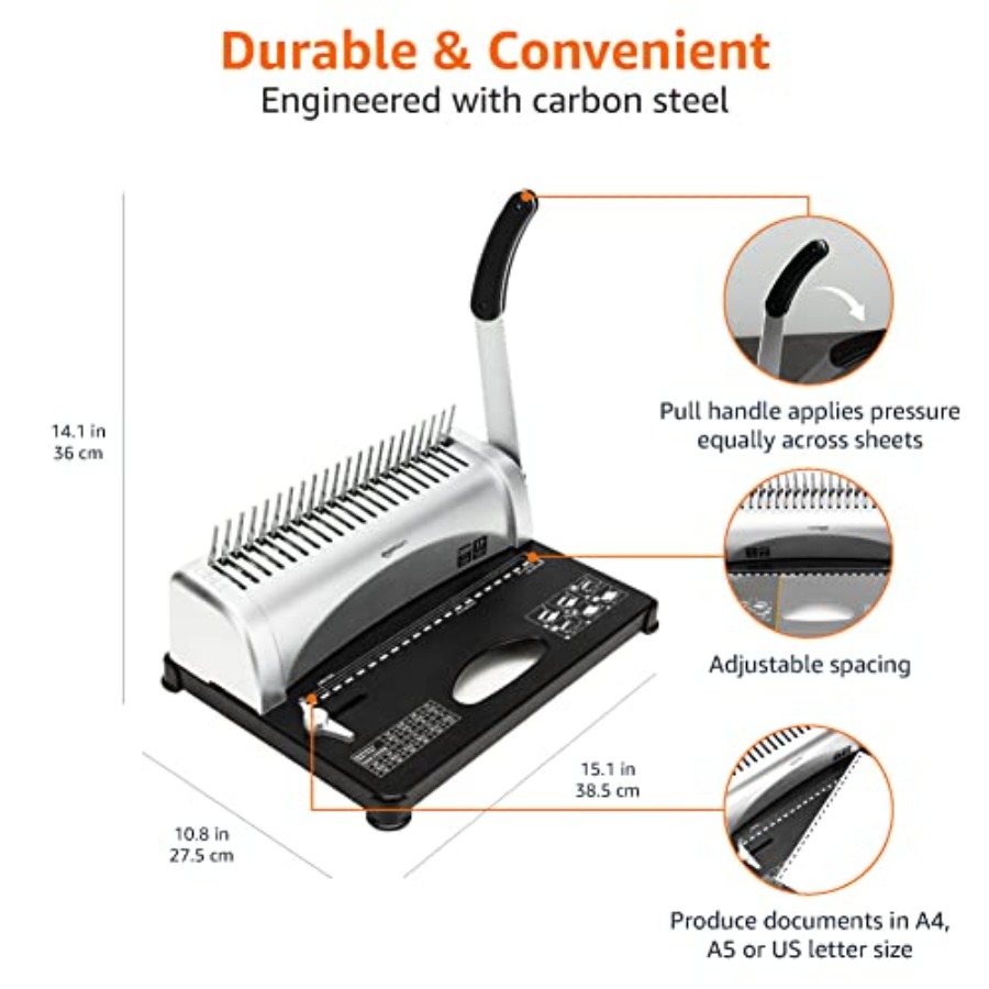 Basics Comb Binding Machine fo - مراجعة Binding Machine Comb وسعره