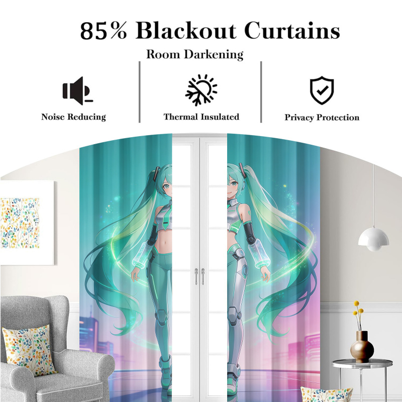 2Pcs Hatsune Miku Futuristic T - مراجعة Office Tech Decor وسعره