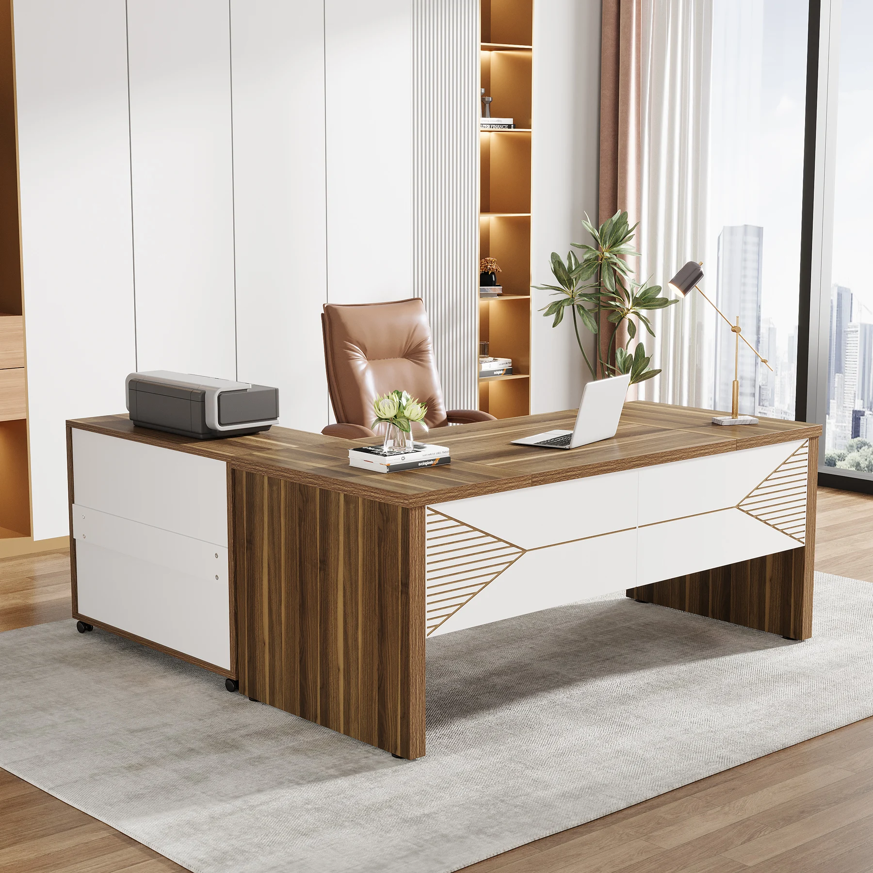 Tribesigns   Modern Luxury L S - مراجعة Office Tech Desk وسعره