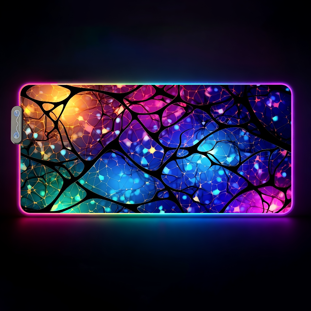 Tech Style Neon Mouse Pad RGB  - مراجعة Office Tech Desk وسعره