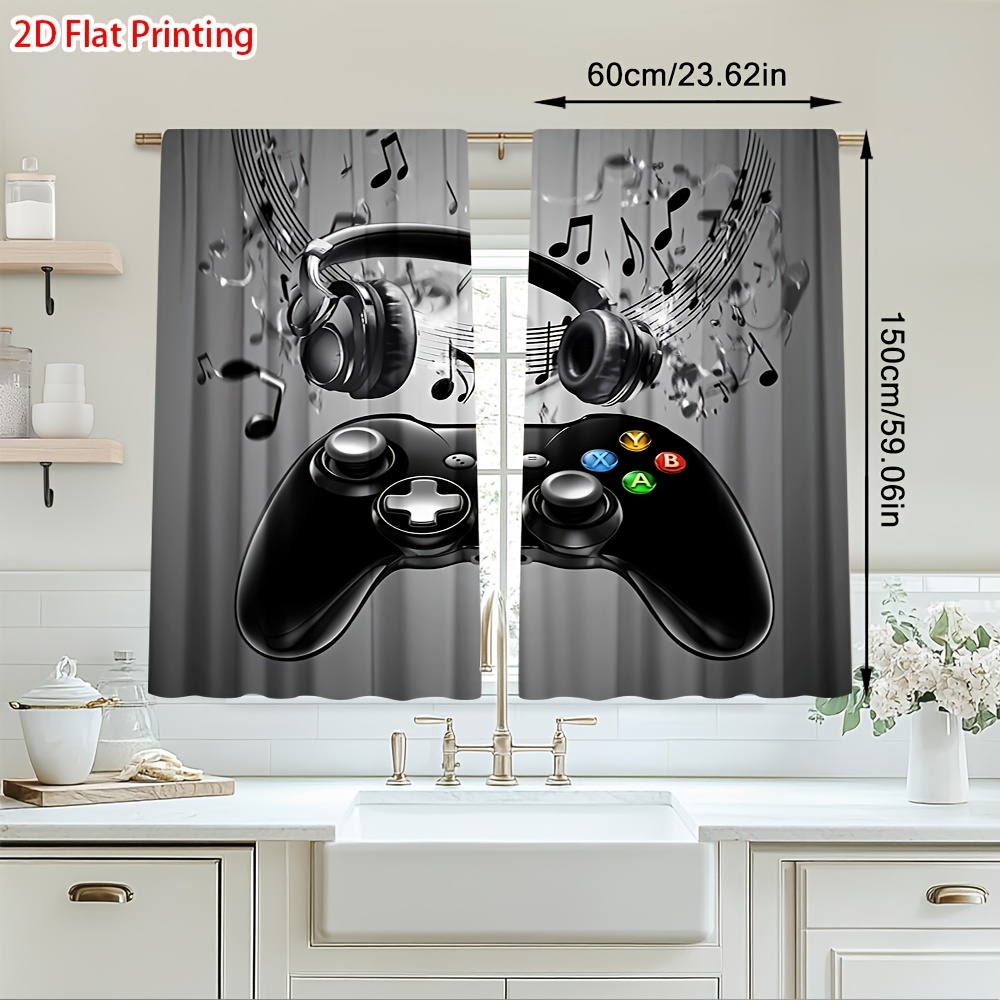 2pcs Game Controller Curtains  - مراجعة Office Tech Decor وسعره