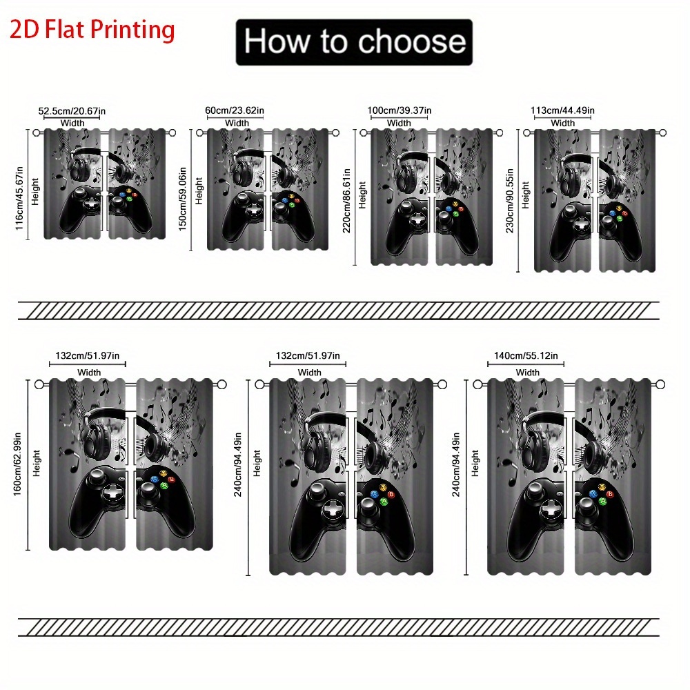 2pcs Game Controller Curtains  - مراجعة Office Tech Decor وسعره