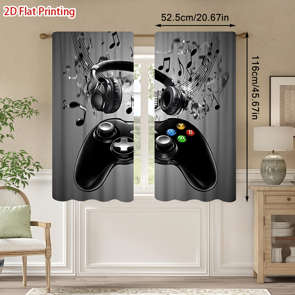 2pcs Game Controller Curtains  - مراجعة Office Tech Decor وسعره